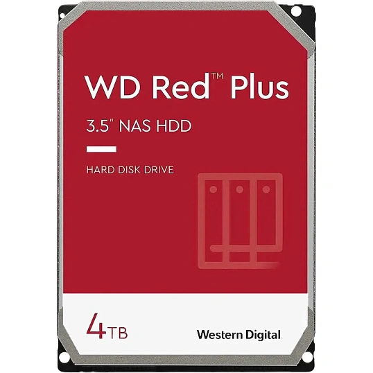 Жесткий диск Western Digital Red Plus 4TB, SATA, 5400rpm, 256MB(WD40EFPX)