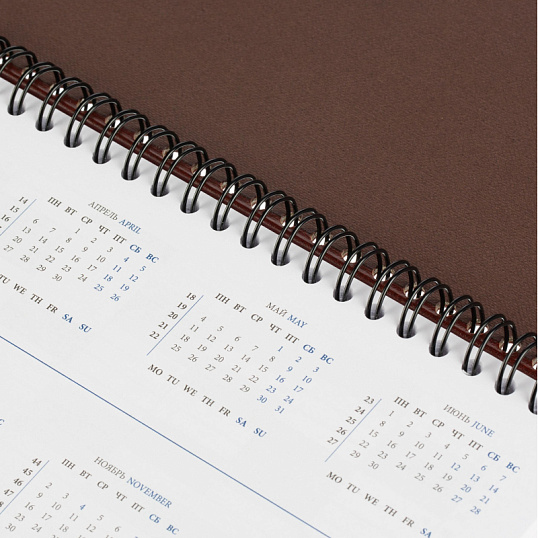 Планинг датированный 2026, коричн, 303х150 мм, 120стр, Agenda