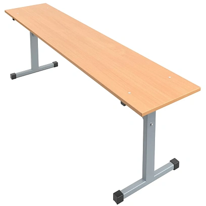 Скамья MET_150x32x46 ЛДСП бук/серый НОВ