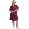 Халат для горничных и уборщиц у01-ХЛ кор.рукав бордо(р.60-62)170-176