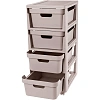Комод BP_на колесах LUXE, 4 ящика, 300х385х690 мм (Светло-бежевый)