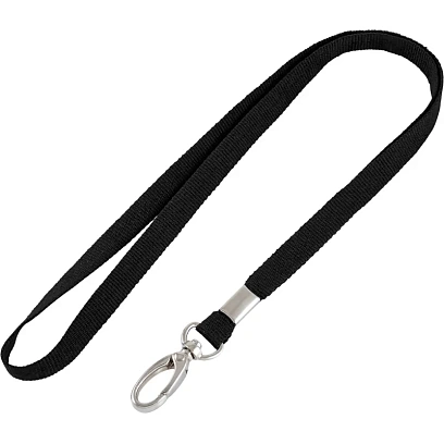 Держатель для бейджа на карабине черный лента+карабин LLL107