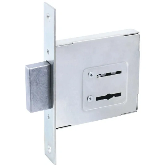 Замок врезной УЗК_Птимаш ЗВ8-4.1 сталь хром (б/руч,д/дерев.двери/3кл)