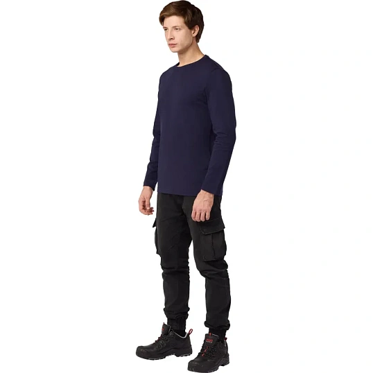 Футболка (160 г.) с длинным рукавом т.-син.(M)