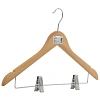 Вешалка-плечики WW_Attache HH128/LH072 дерево,плоск,с мет.клипс,р50-52 нат
