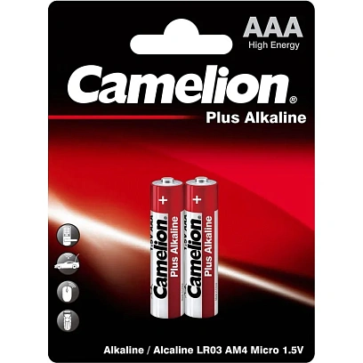 Батарейка Camelion AAA/LR 03 Plus Alkaline BL-2 1.5В(2 шт в уп.)
