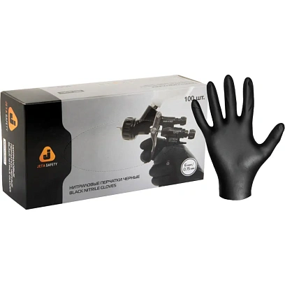 Перчатки одноразов. нитрил JetaSafety JSN910 черные р.XL (50 пар/уп)