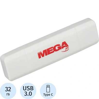 Флеш-память Promega Jet 32GB USB3.0 Type-C/бел пласт/под лог NTU787СU3032GW