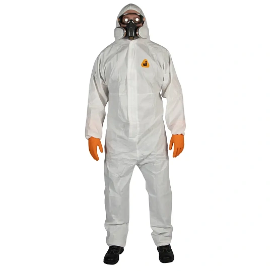 Комбинезон одноразовый (60г/м2)с кап.JetaSafety JPC50 Element Lite бел рXL