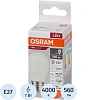 Лампа светодиодная OSRAM LVCLP60 7SW/840 230V E27 FS1 579835
