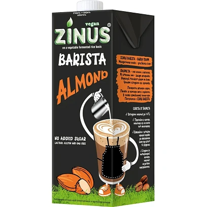 Напиток миндальный Zinus Barista ультрапастеризованный 1 л