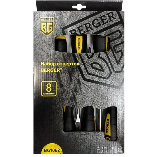 Набор отверток 8 предметов BERGER BG1062