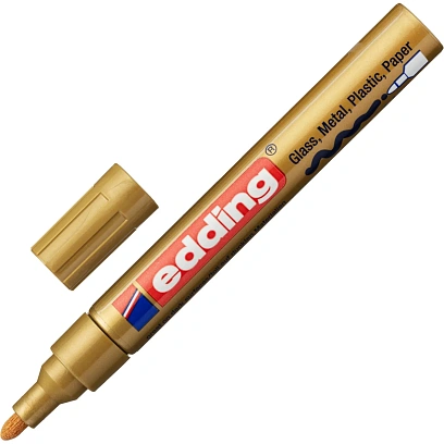 Маркер лаковый EDDING E-750/53 золотой 2-4мм рус/бл