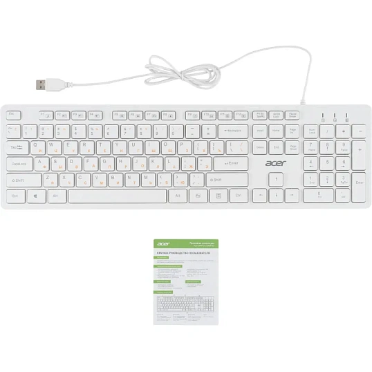 Клавиатура Acer OKW123 белый USB (ZL.KBDEE.00D)