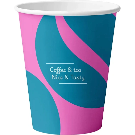 Стакан одноразовый бум. 1-сл Barista Nice&Tasty mix 350 мл d-90 мм 50 шт/уп