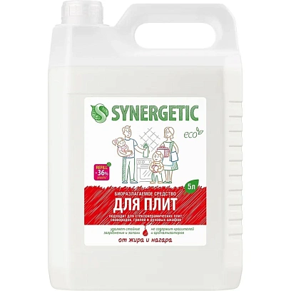 Чистящее средство для плит Synergetic от жира и нагара Биоразлагаемое, 5л