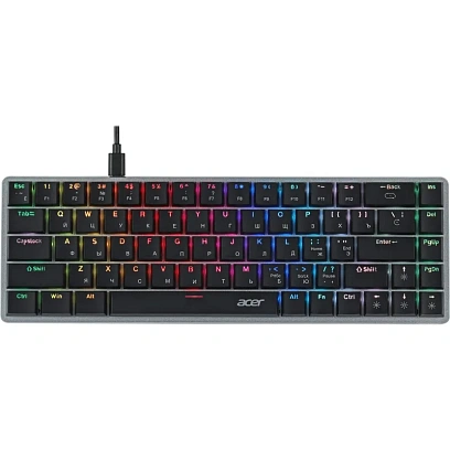 Клавиатура Acer OKW302 механичес. серебр. USB for gamer LED (ZL.KBDCC.01C)