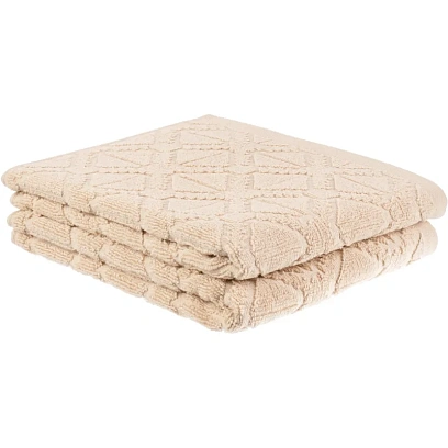 Набор полотенец махровых жаккард для рук 50х80 см,500 г/м2,Бежевый 2шт