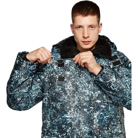 Костюм зимний Охранника с п/к КМФ цифра серый(р.44-46) 170-176