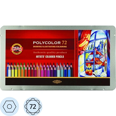 Карандаши цветные художеств. KOH-I-NOOR POLYCOLOR 72 цв/наб 3827072001PL
