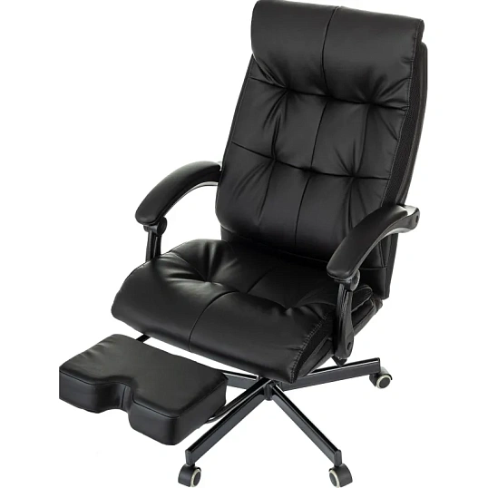 Кресло VB_EChair 624 PU PM черный эко.кожа  подст.для ног