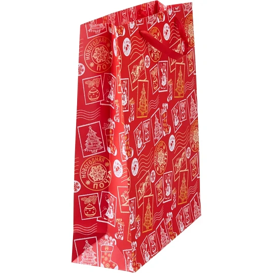 Пакет подарочный вертикальный 'НГ почта', L 31x40x11,5см 10348938 НГ