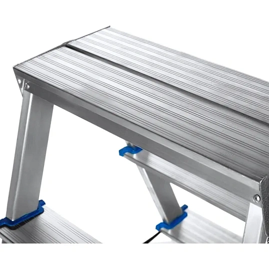 Стремянка двусторонняя 2 ступени, алюминиевая, СИБРТЕХ (97922)