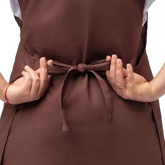 Фартук сарафан Маркет Профи с пилоткой всеразмерный цв. шок/беж