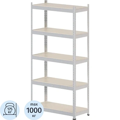 Стеллаж металлический FL_HIT BOARD 912х1824х400/5 полок МДФ, оцинкованный