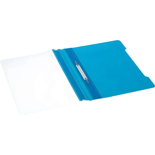 Скоросшиватель пластиковый A4 100/120, голубой, 10шт/уп