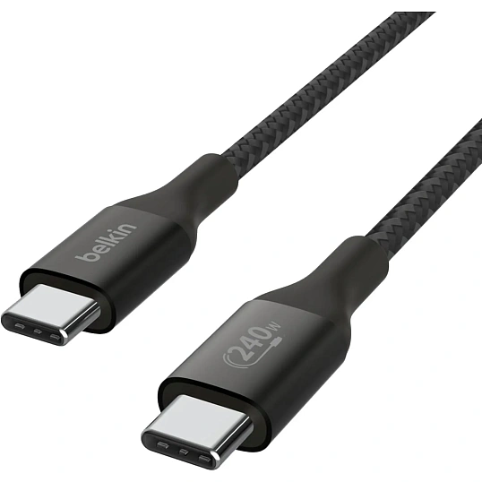 Кабель Belkin (CAB015bt2MBK)BoostCh.240W USB-C to USB-C Braided 2м. черный