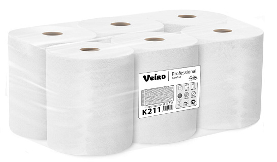 Полотенца бумажные Veiro Professional 1сл 150м 6рул/уп K211_УГМК