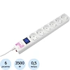 Сетевой фильтр Power Cube 6р/0,5м 16А бел (SPG6-16-0,5M)