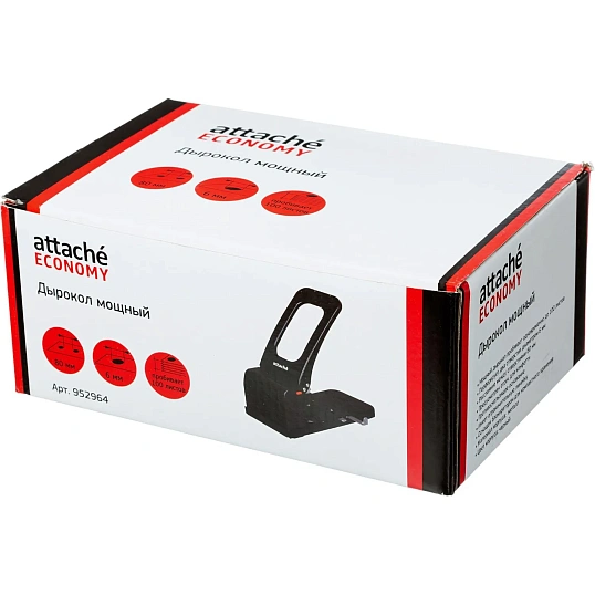 Дырокол мощный Attache до 100 листов, металлический, черный