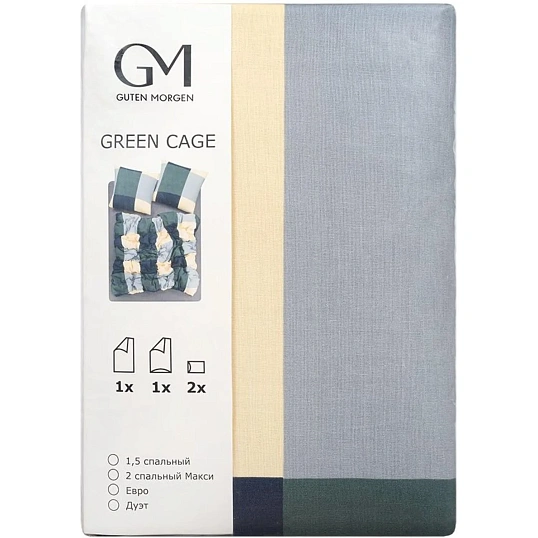 Постельное белье 1,5сп  Бязь (нав.70х70-2шт),Green cage