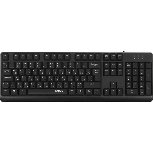 Набор клавиатура+мышь RAPOO проводная X130PRO, цвет - черный