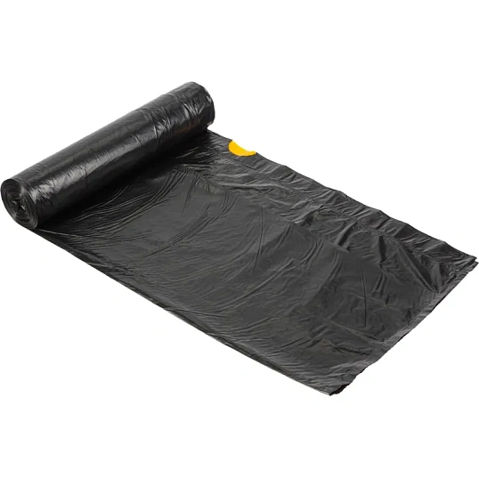 Мешки для мусора ПВД 120л 30мкм 10шт/рул черн 70х110см, с завязк