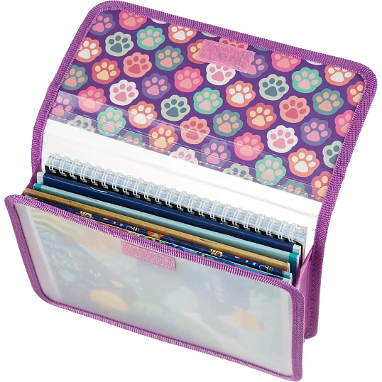 Папка для тетрадей Комус Класс Лапки,А5, липучка, ламинат/пластик, ПТ-45