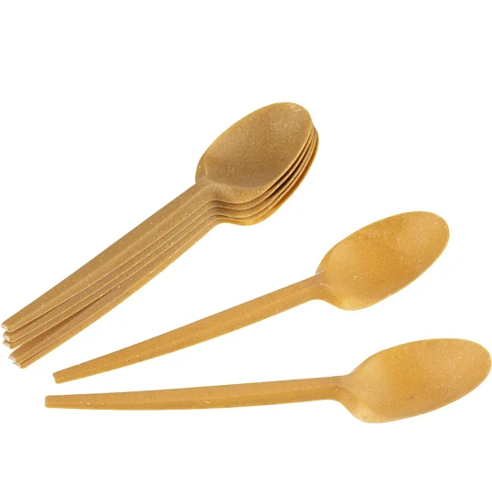 Ложка одноразовая 168мм,золотисто-охрист.до коричн;древесное волокно,50шт/у