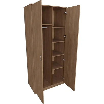 Шкаф Комус Мебель д/одежды WELL двухств.комб.860х520х2000 Дуб Урб. Янтарный