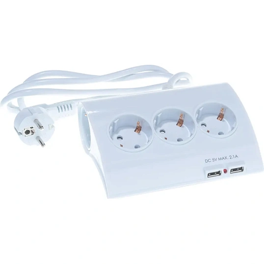 Удлинитель СТАРТ (С/У S 5x1-ZDV 2USB) 2USB/5 розеток/1.5 м/16А/3680Вт