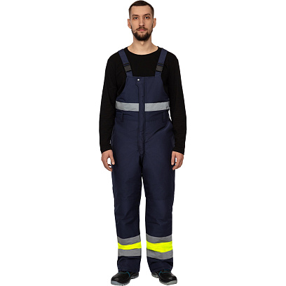 Полукомбинезон зимний мужской зс04-ПК 64-66/170-176 флуоресц.жёлтый/син