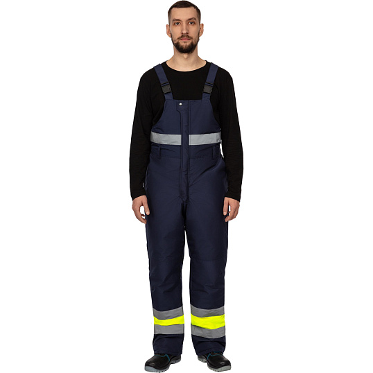 Полукомбинезон зимний мужской зс04-ПК 64-66/170-176 флуоресц.жёлтый/син