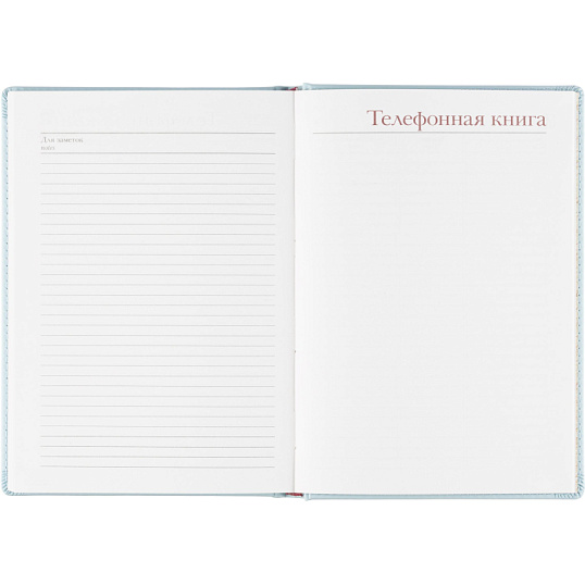 Ежедневник недатированный А5+, 136л, Velvet зефирный голубой 3-115/35