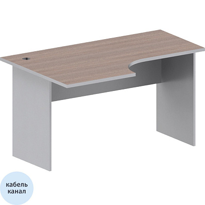 Стол Easy Standard левый (008,234) темный дуб/серый (560/030) Ш1400
