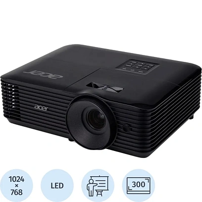 Проектор Acer X1228H, DLP 3D, XGA, 4500Lm, 20000/1, HDMI (MR.JTHCD.001)