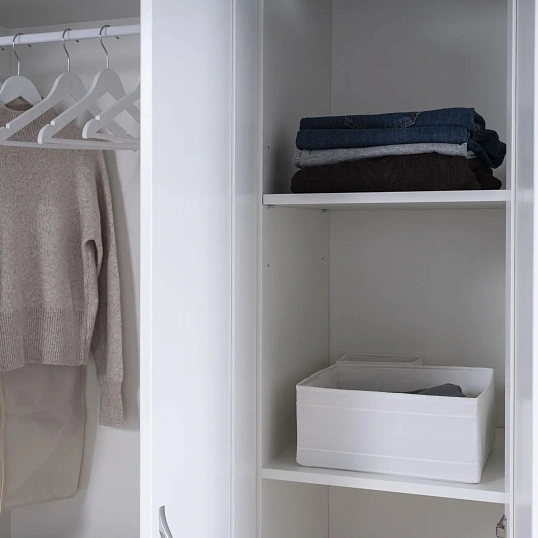 Шкаф комбинированный  ШС_Сириус 3 двери и 1 ящик белый