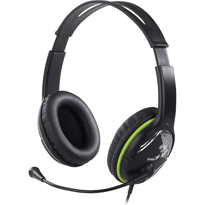 Гарнитура проводная Genius HS-400A черный/зелёный 31710031400