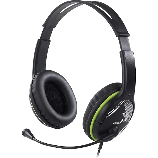 Гарнитура проводная Genius HS-400A черный/зелёный 31710031400