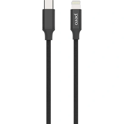 Кабель USB PERO DC-05 Type-C to Lightning, 3А, 2м, Black